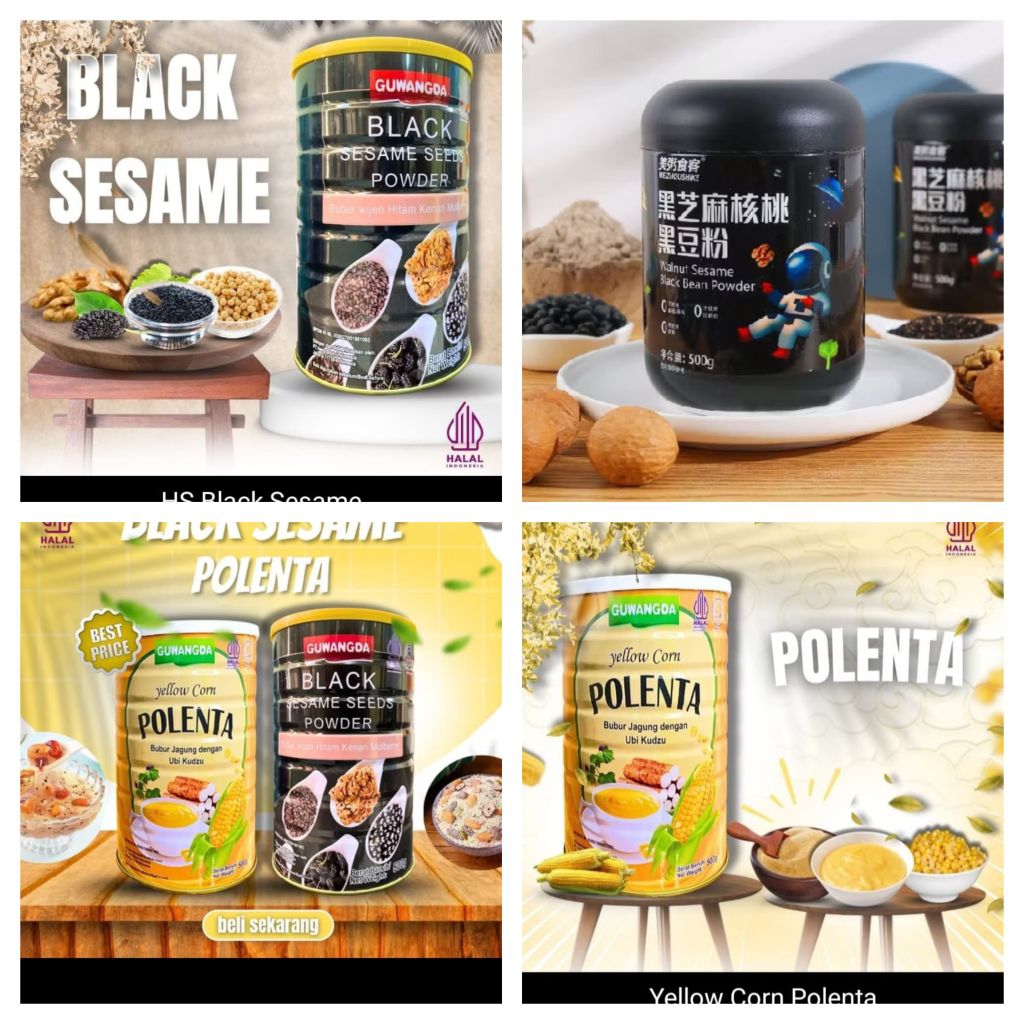 

MEIZHOUSHIKE WALNUT SESAME BLACK BEAN POWDER & YELLOW CORN POLENTA POWDER