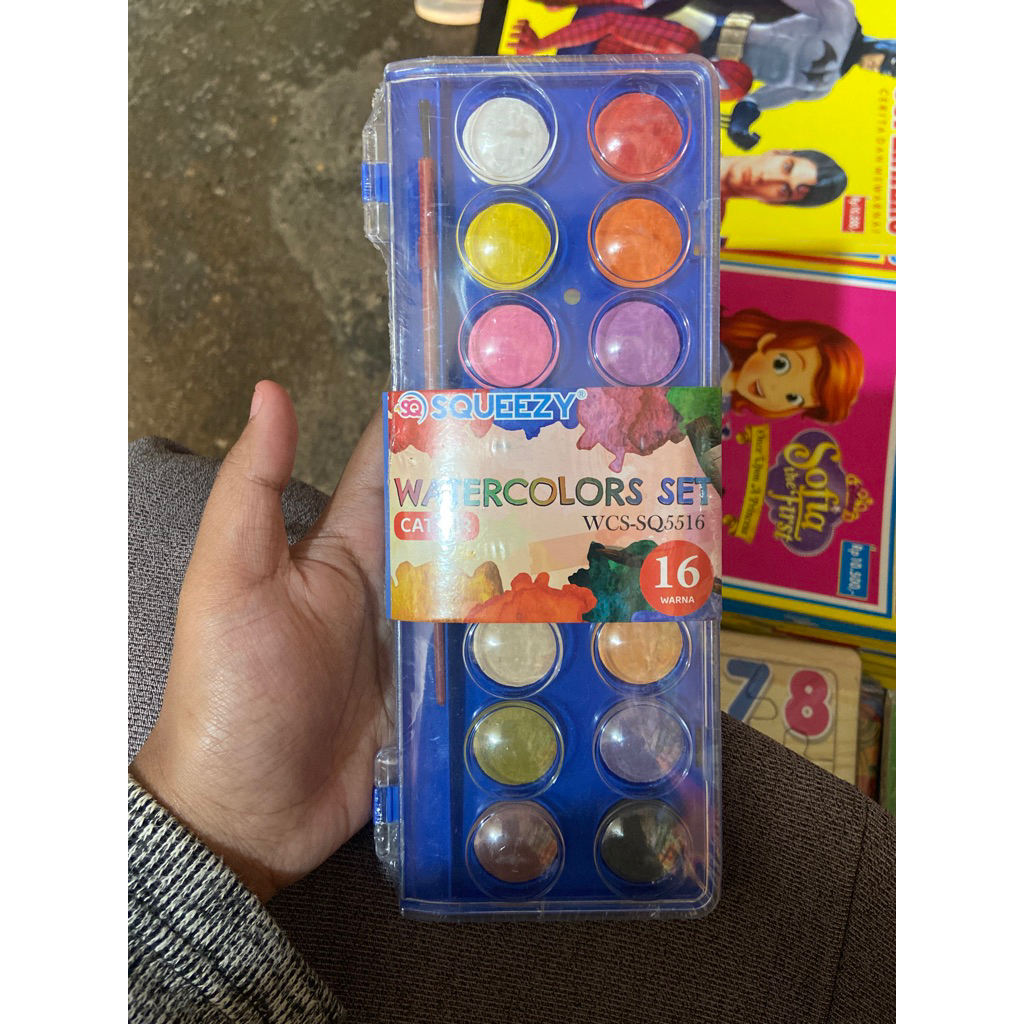 

cat air (watercolor) isi 16 warna