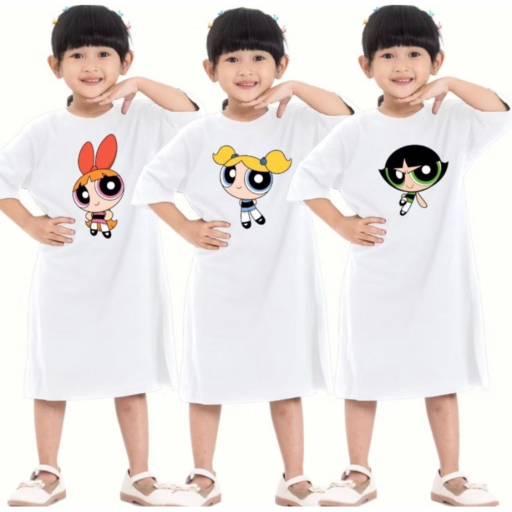 vharkids | kaos anak | dress anak lucu | tunik anak kekinian | bahan katun | kaos polos | warna puti