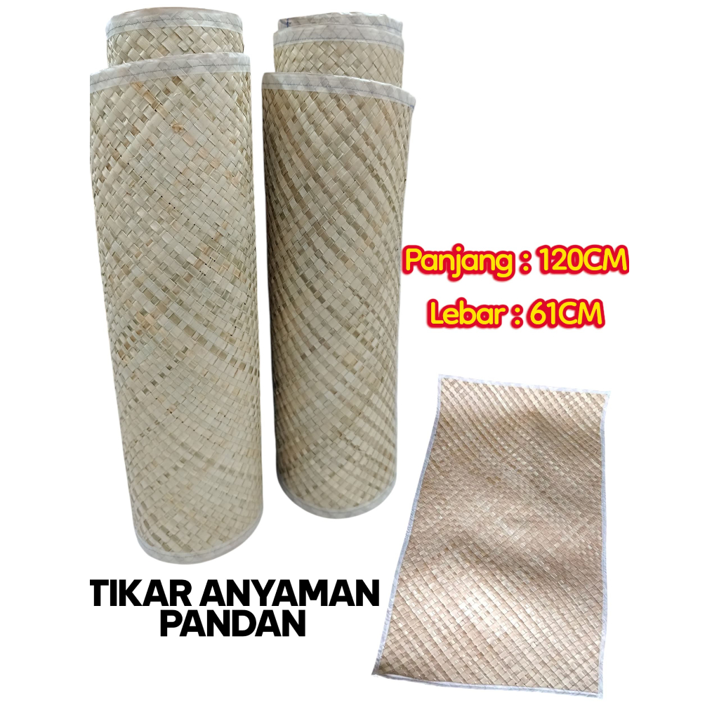 (TERMURAH)Tikar Pandan Anyaman 120x61cm Jahit Samping /  Tikar Piknik / Tikar Sajadah