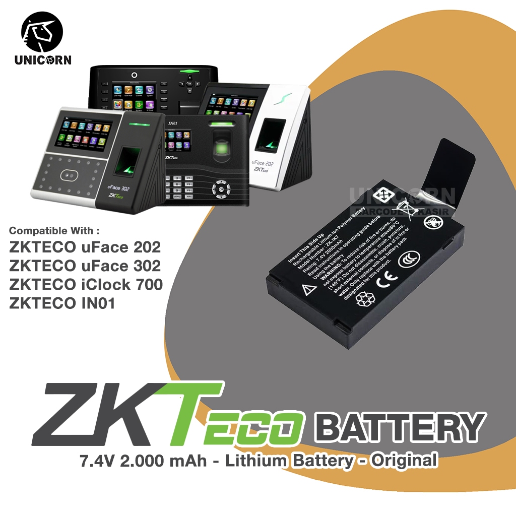 Battery Baterai Mesin Absensi ZK-IK7 Original - ZKTECO uFace 203 302 / iClock 700 / IN01 IN-01