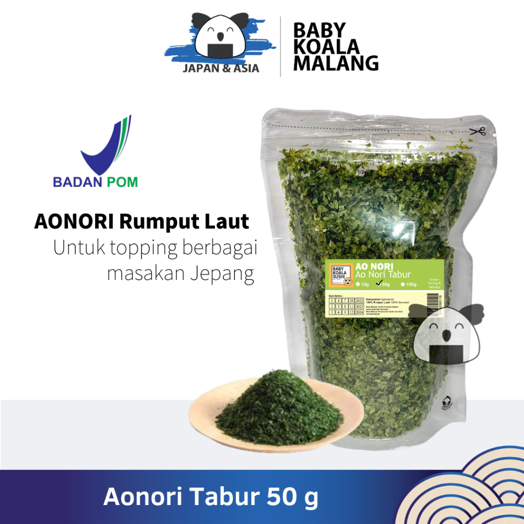 

AONORI Bubuk Nori 50 g │Ao Nori Powder Import Taburan Takoyaki │ Seaweed Powder Mentai -BKM
