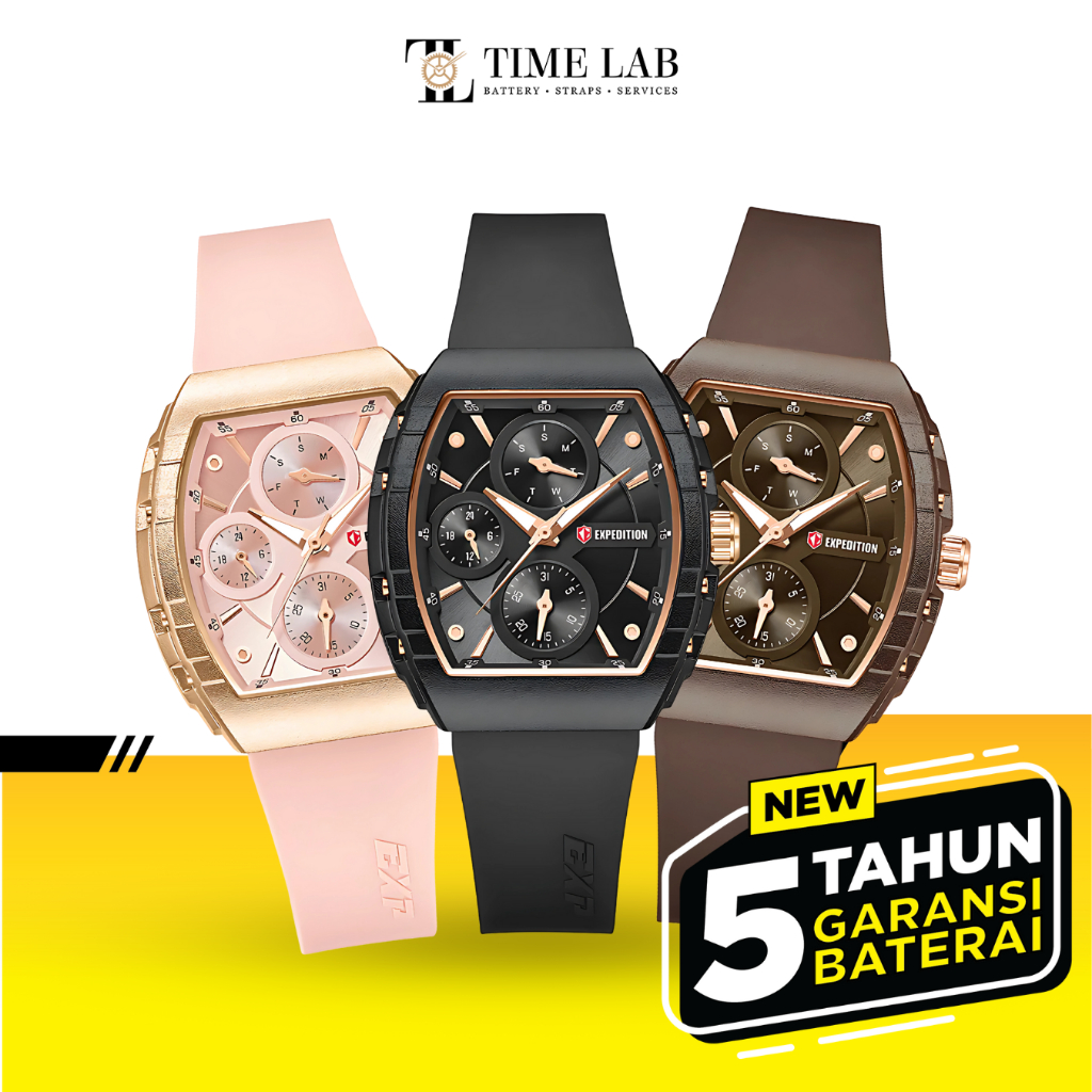 JAM TANGAN WANITA EXPEDITION E6782  EXF6782  E 6782 EXF 6782 RUBBER ORIGINAL TIMELAB