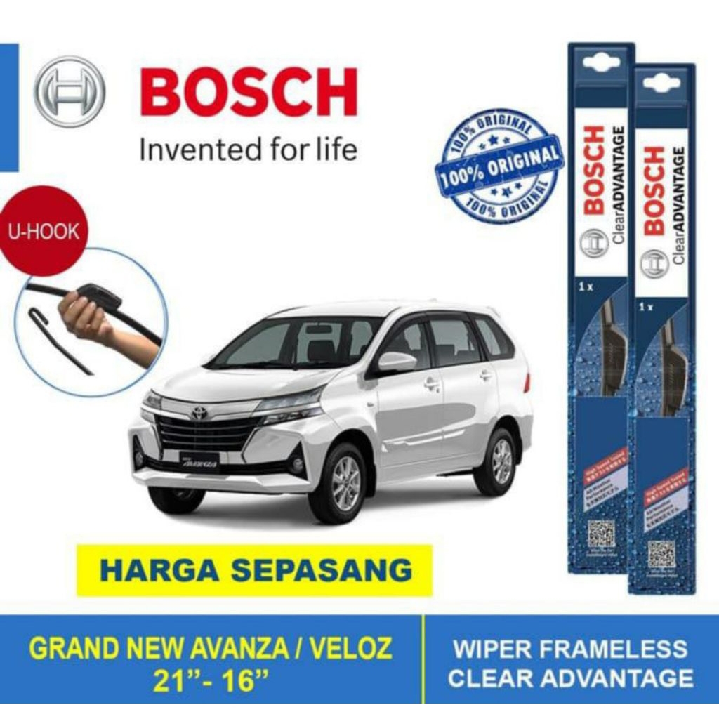 Wiper Karet Frameless Grand New Avanza Merk BOSCH Clear Advantage