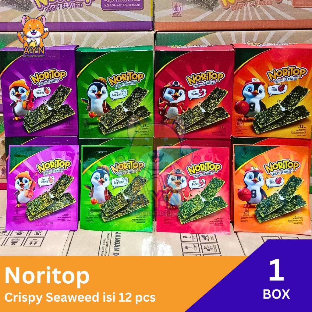 

Noritop Crispy Seaweed [ 1 box isi 12 pcs ]
