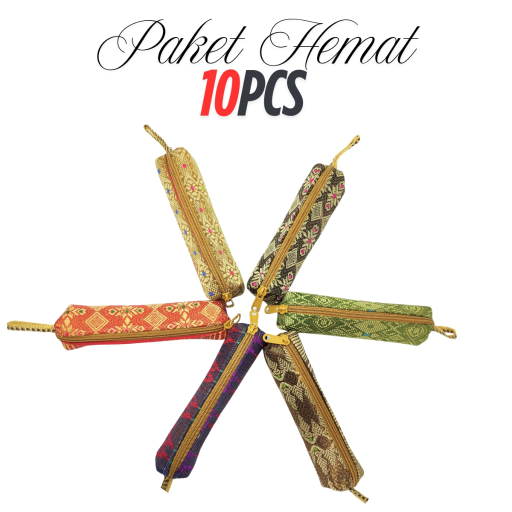 

(10pcs) Tempat Pensil Songket Anak Souvenir Tempat Pensil Sekolah