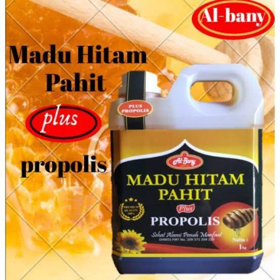 

Madu Hitam Pahit Original Al-bany Plus propolis 1000gr