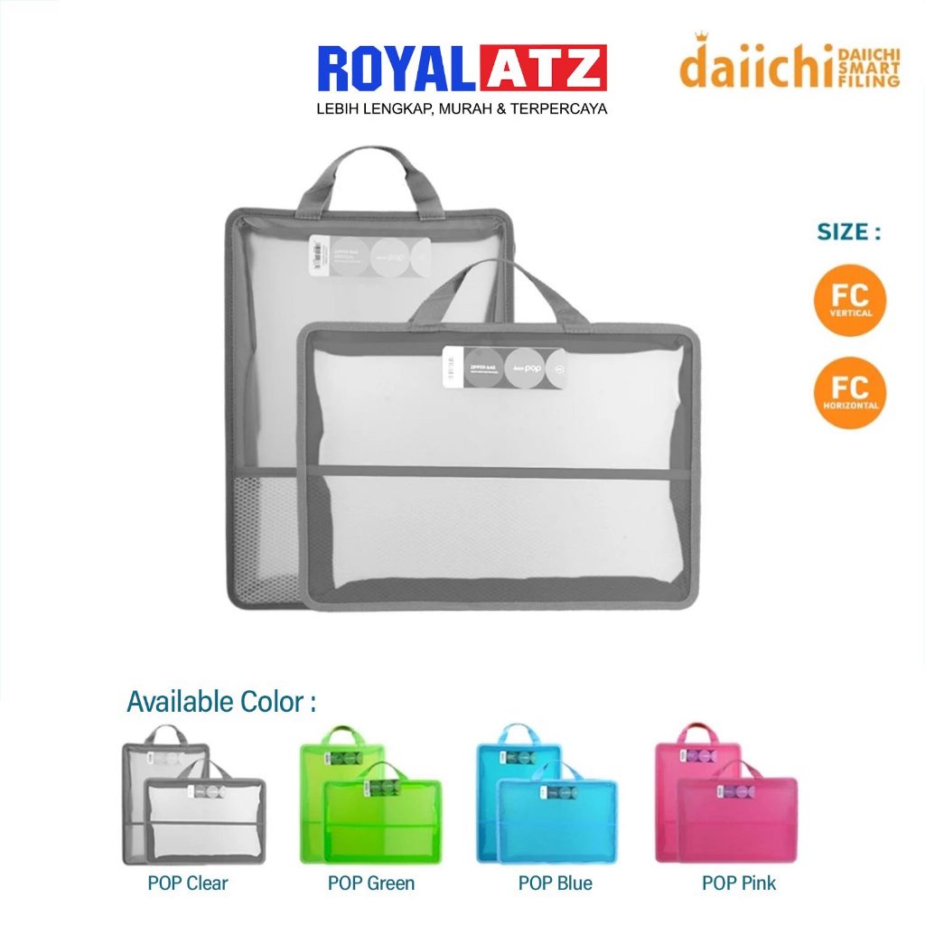 

Daiichi Popular Map Resleting / Zipper Bag (DPO POP) FC / Folio Vertical & Horizontal Dokumen Bag