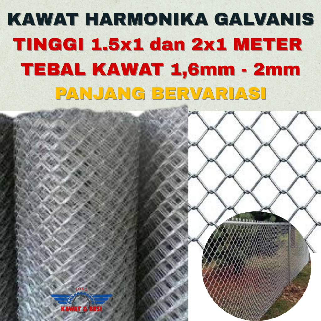 Kawat Harmonika Galvanis Tebal Kawat 1.6mm-2mm