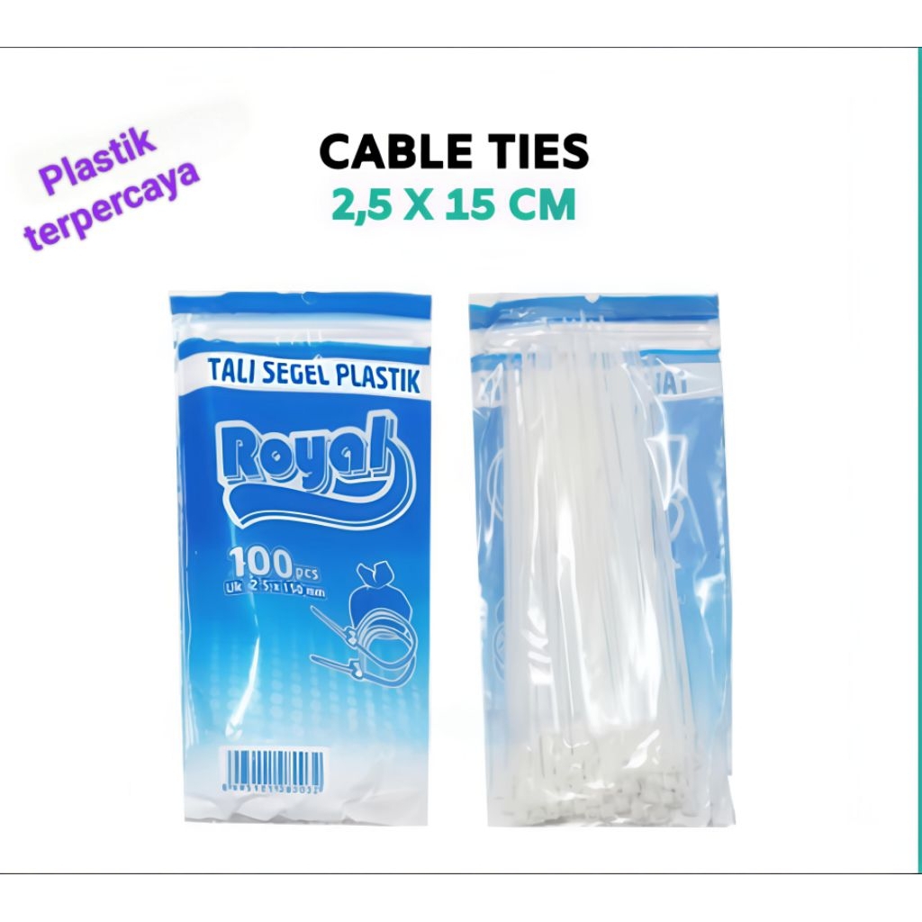 

CABLE TIES KABEL TIES TALI SEGEL Isi 100pcs KANTONG PLASTIK KLIP 2,5 X 15CM