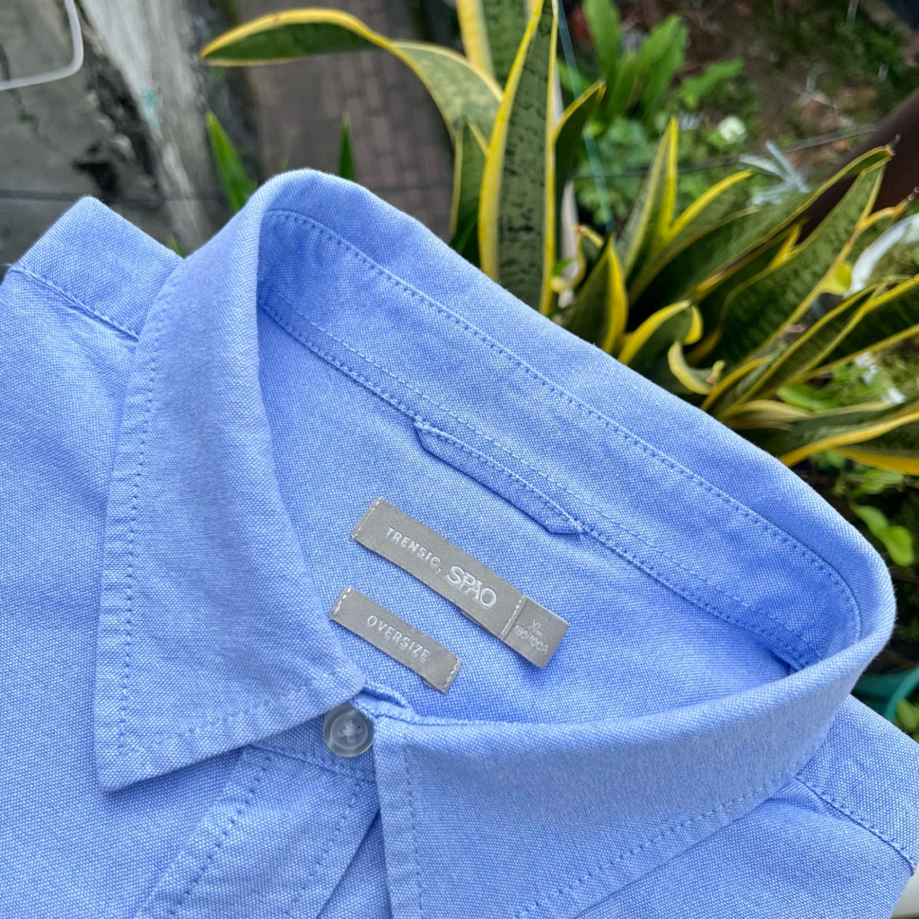 Kemeja Oxford SPAO Trensic Oversize Baby Blue (2XL)