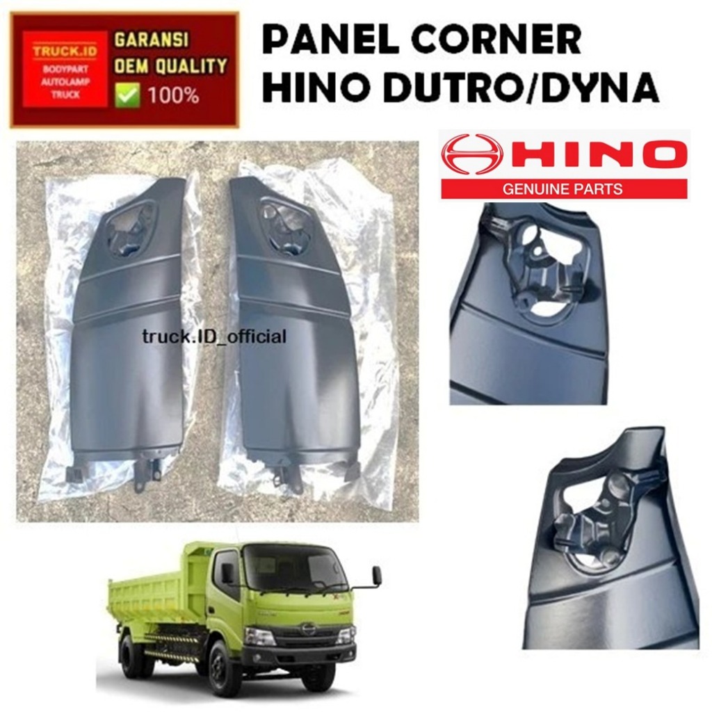 PIPI PANEL CORNER HINO DUTRO/DYNA RH / LH (HITAM) *pipi dutro