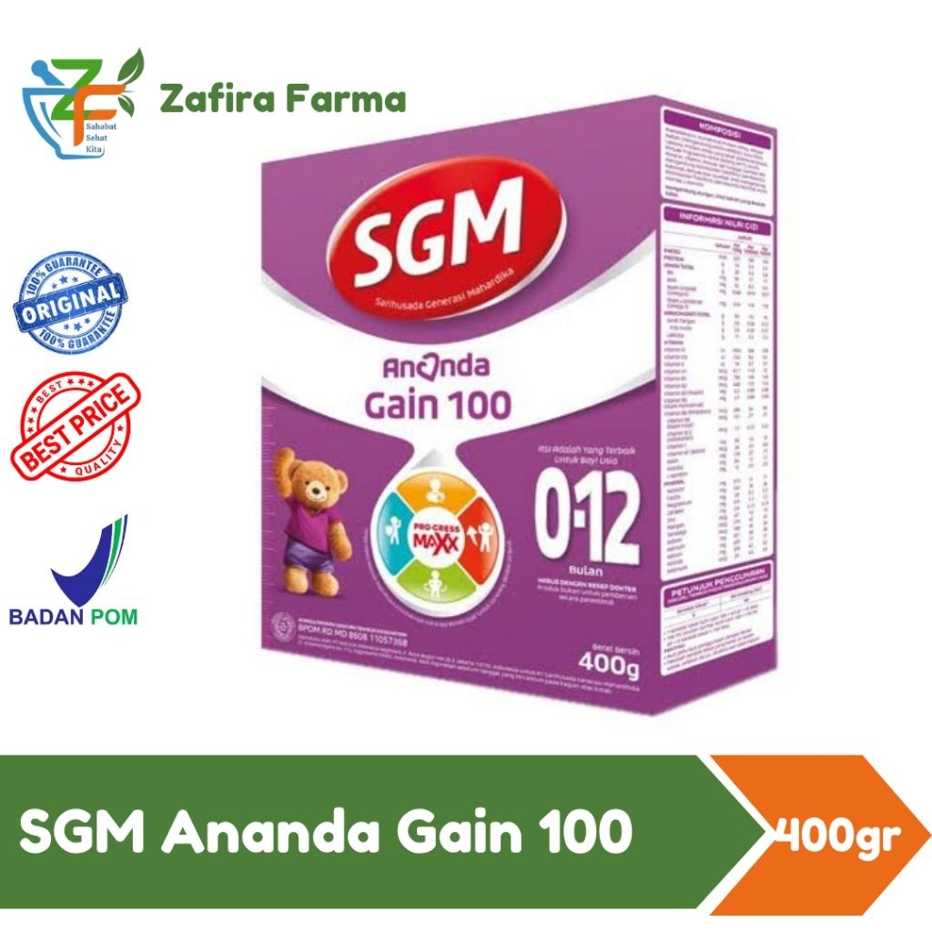 SGM Ananda Gain 100 usia 0-12 bulan