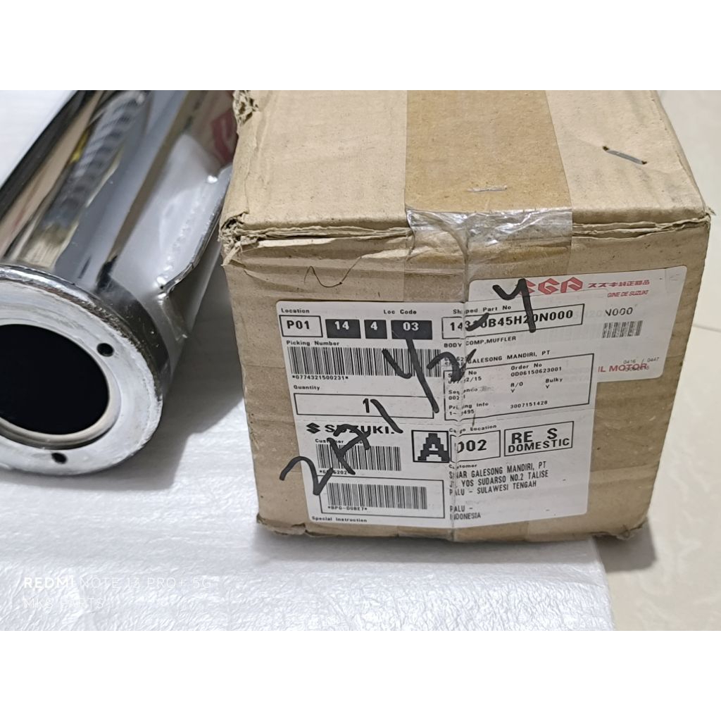 Tabung Knalpot Suzuki Smash Titan Original SGP