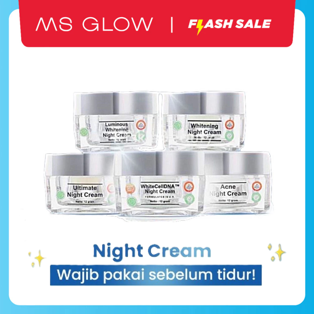 ECER NIGHT CREAM & PAKET WAJAH SERIES BOOSTER Beauty Men Whitening Acne Ultimate Luminous WhiteCell 