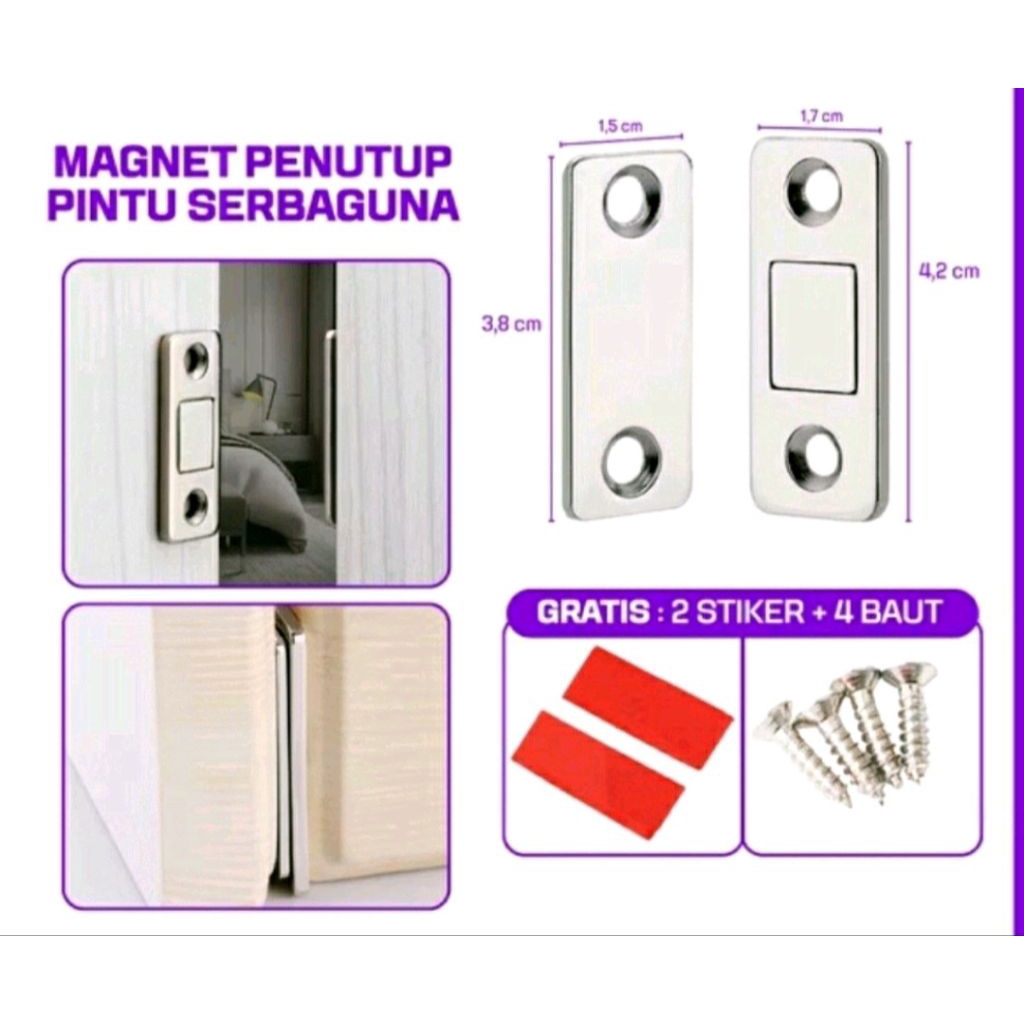 Premium Magnet Penutup Pintu Geser Lemari Geser Laci Magnet Serbaguna