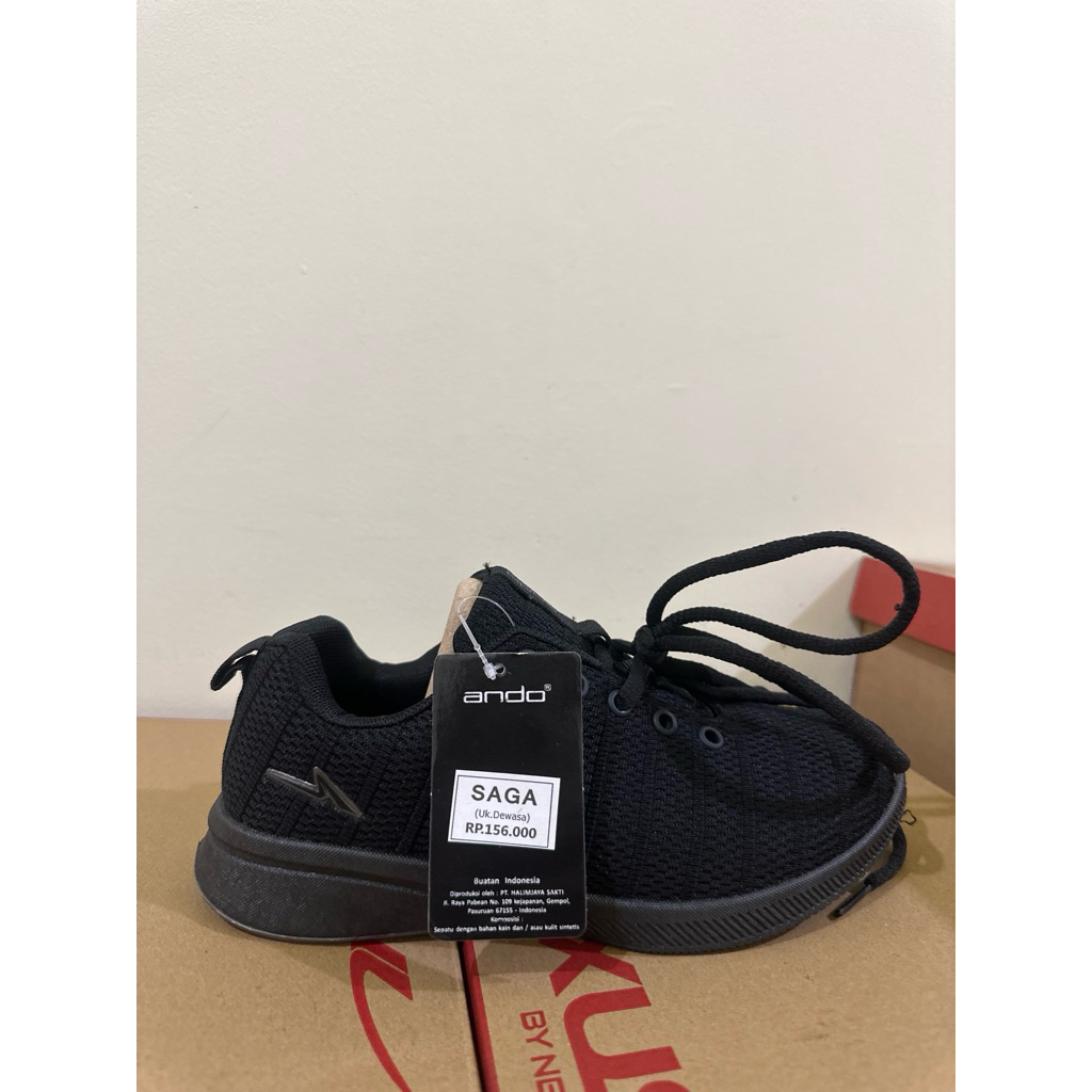 Sepatu Anak Sekolah SD SMP SMA HITAM ANDO SAGA