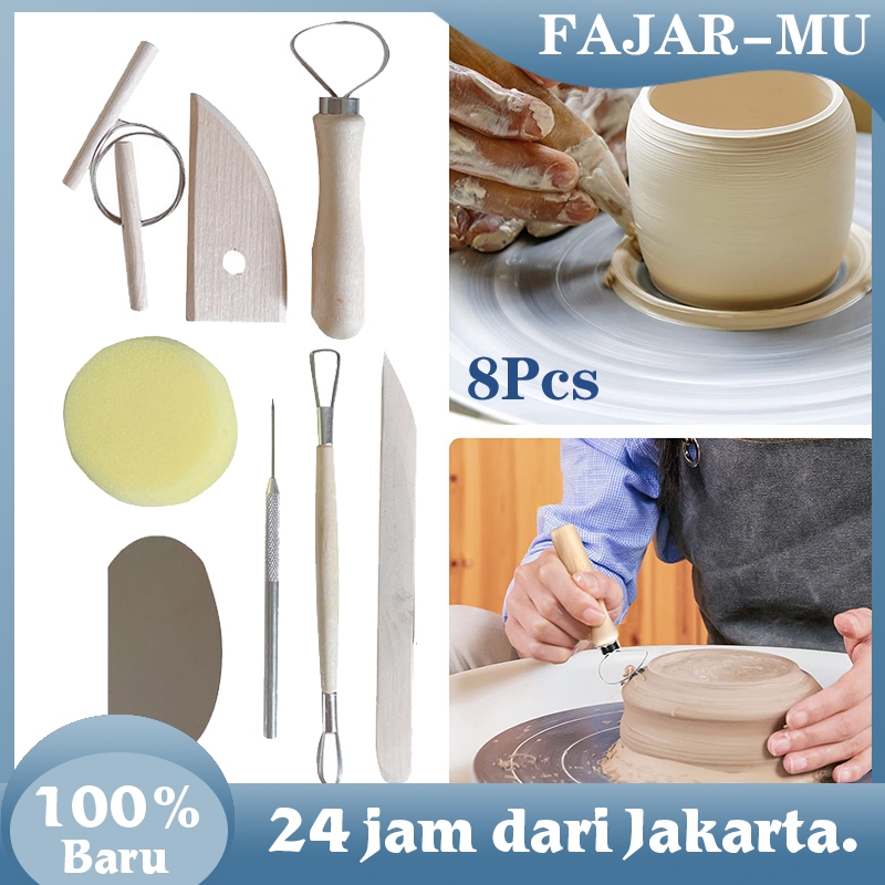 

Alat Ukir Clay / 8Pcs Alat Pottery / Alat Pembuat Tanah Liat Diy Untuk Pemula