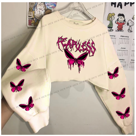 Fearless Sweater Crop Korean Style Babyterry Lembut