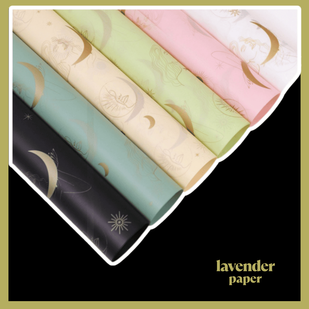 

Isi 20 LEMBAR Kertas Buket Motif Bulan Flower Wrapping Paper Moon Cellophane Florist KB111
