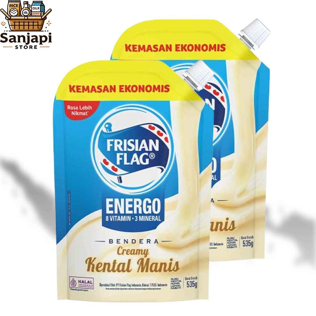

(Isi 2 PCS) Frisian Flag Krimer Kental Manis Putih Pouch 535g + Bonus Gelas Plastik Cantik