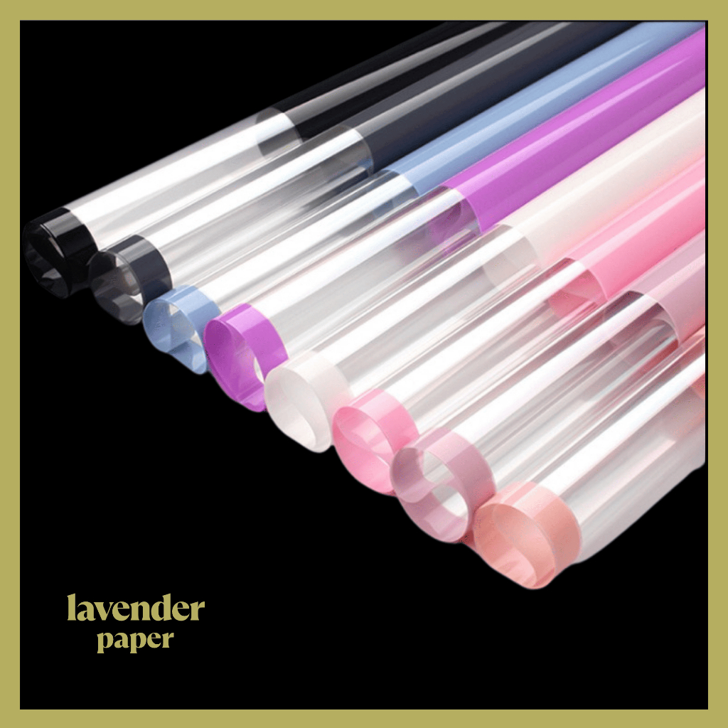 

20 LEMBAR Kertas Buket Bunga Cellophane Flower Wrapping Paper Color Frame Transparan List Waterproof KB115
