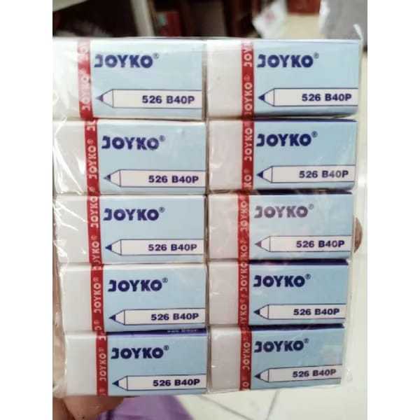 

HARGAN AMBYAR 10 PCS Penghapus JOYKO Eraser Putih Strip Kecil Putih TERMURAH