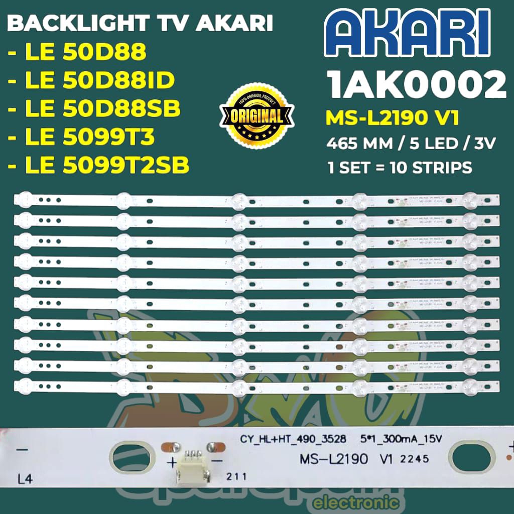 BACKLIGHT TV LED AKARI 50 INC LE-50D88 LE-50D88ID LE-50D88SB LE-5099T3 LE-5099T2SB LE 50D88ID 50D88S