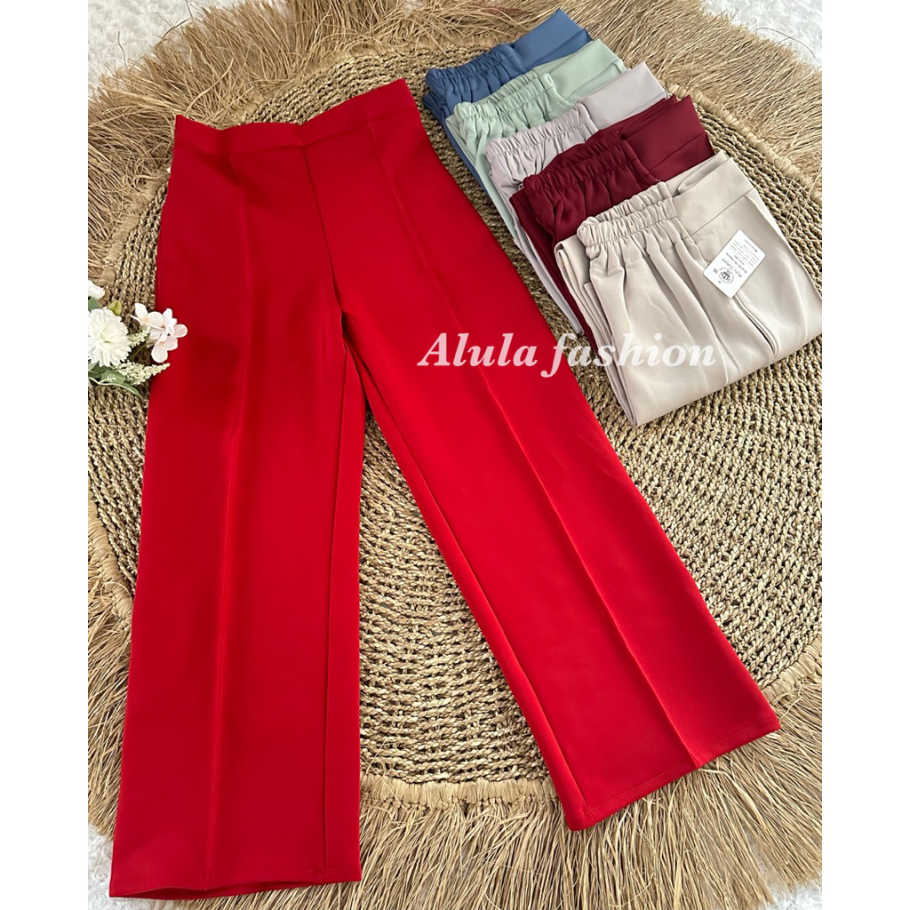 CELANA KULOT SCUBA PREMIUM WARNA MERAH / PUTIH / HITAM / IVORY/ CELANA WANITA HW SIZE S M L XL