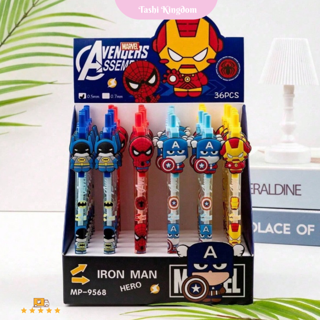 

(4pcs) Pencil Hero premium pensil mekanik cetek 0,5mm pensil karakter avanger iron man