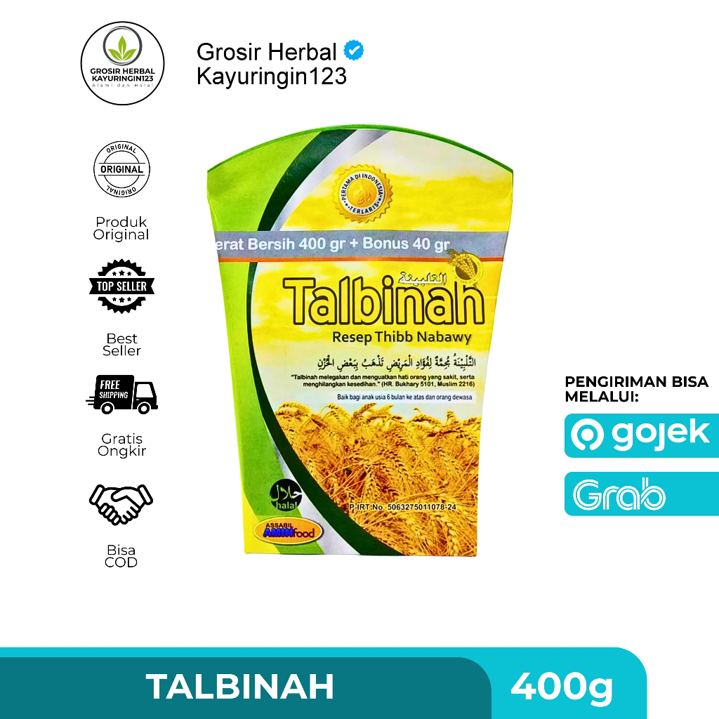 

Tepung Gandum Talbina Talbinah 400 Gr Plus 40 gr ORIGINAL