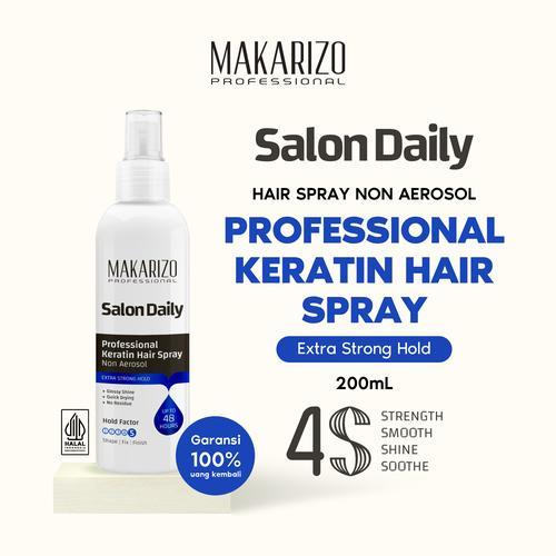 MAKARIZO SALON DAILY PROFESSIONAL KERATIN HAIR SPRAY NON AEROSOL EXTRA STRONG HOLD 200ML II VITAMIN 