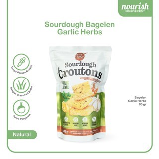 

Nourish Sourdough Croutons Garlic Herbs 80 gr - 100% Sourdough, Grass Fed Butter, Tanpa Perasa Buatan