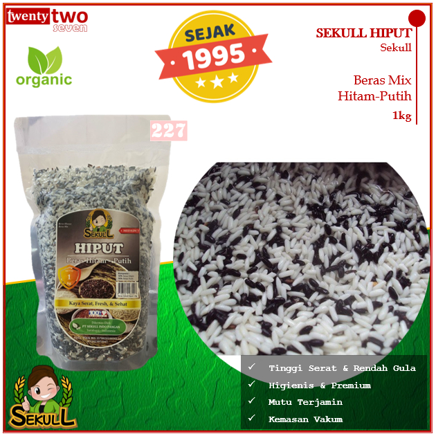 

[SPECIAL PROMO LIVE] Sekull Hiput Beras Mix Hitam Putih Sehat 1kg Organik Kementan Sejak 1995