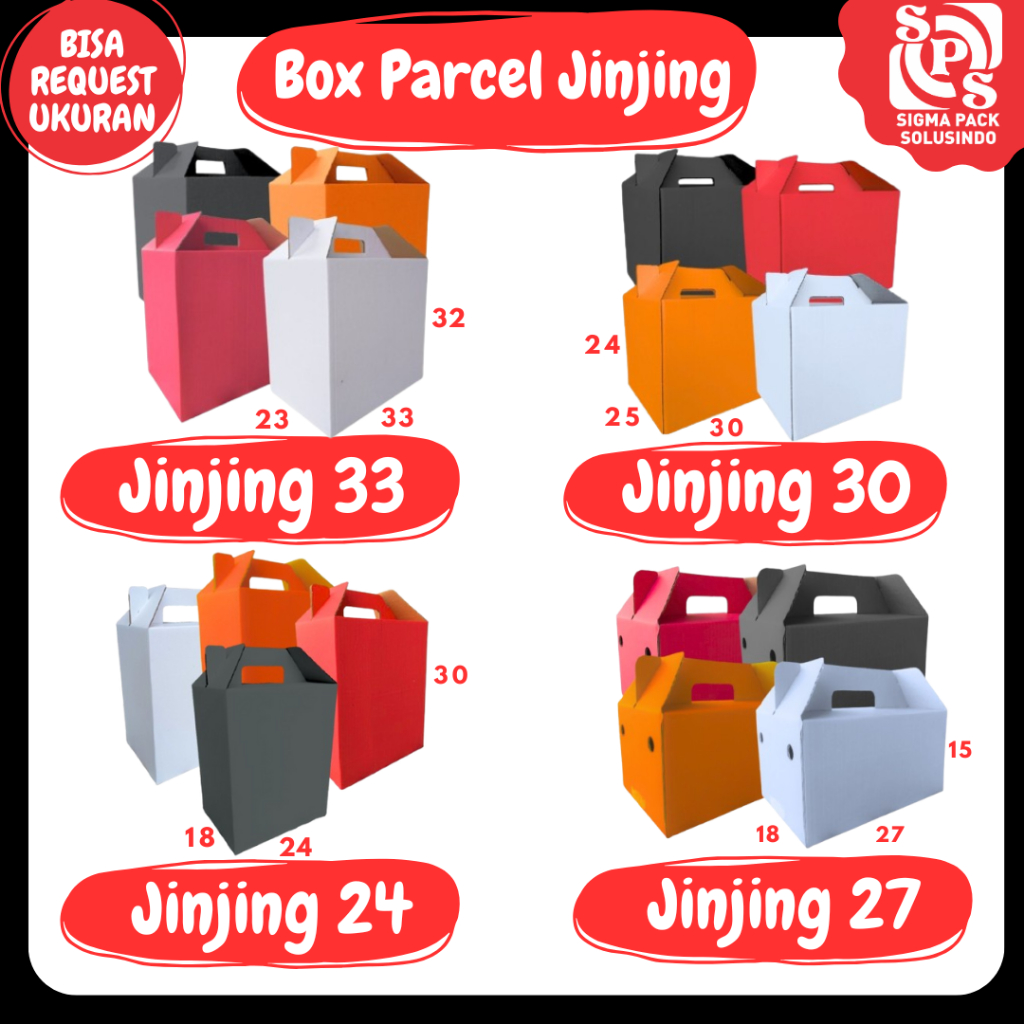 

Box Parcel Jinjing 33x23x32 / 30x25x24 / 27x18x15 / 24x18x30 Kardus Packing Idul Fitri Zigma Pack