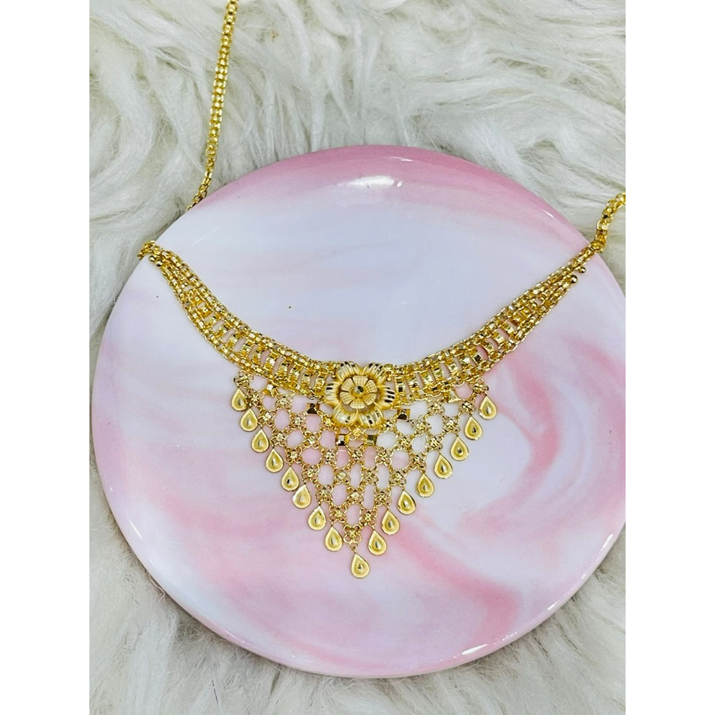kalung bunga kerawang rumbai rumbai elegant emas asli kadar 700
