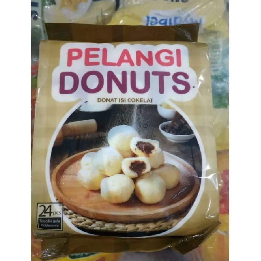 

Pelangi donat mini frozen isi coklat 24 pcs