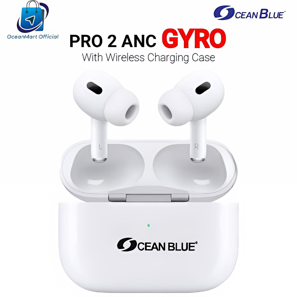 TWS Earphone Headset Bluetooth Oceanblue Pods Pro 2 GYRO ANC Wirelles IOS ANDROID Full Bass
