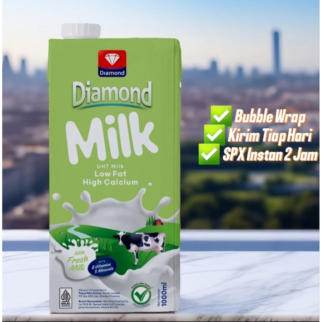 

UHT Diamond Low Fat 1 Liter | Susu Diamond Rendah Lemak