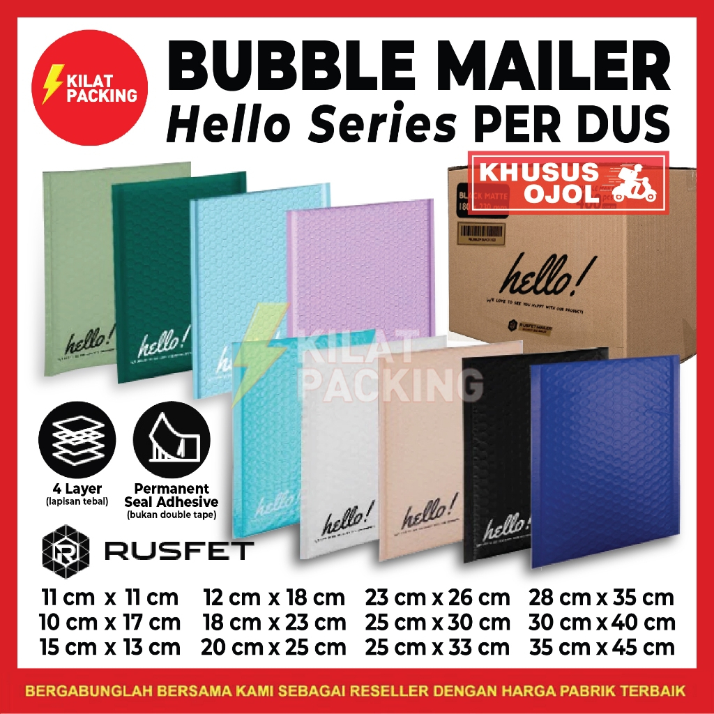 

Amplop Bubble Mailer Wrap Envelope Rusfet Premium Termurah Per Dus Khusus Ojol