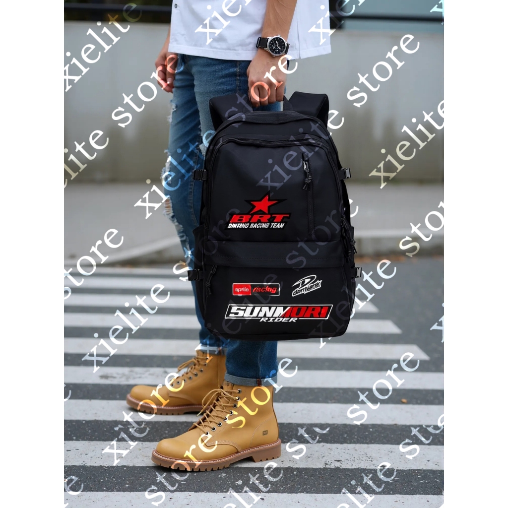 Tas Ransel Sekolah Pria Motif Racing Balap Terbaru - Backpack Racing - Tas Distro Ransel Otomotif