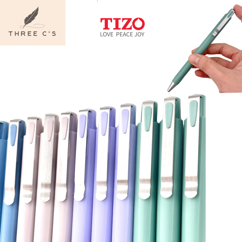 

[1 Kotak] TIZO Premium Gel Pen TG-670/ Pulpen Hitam Pastel Premium/ Pen Hitam Tizo Aesthetic Premium