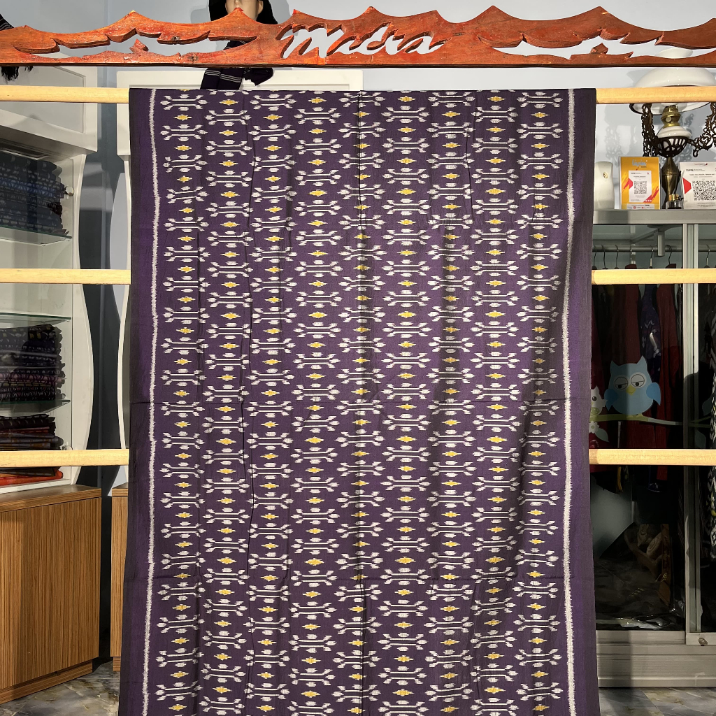 Ceplok Anggrek Silver Kombinasi Wajik Emas (Ungu) (UNG6065KAIN86)