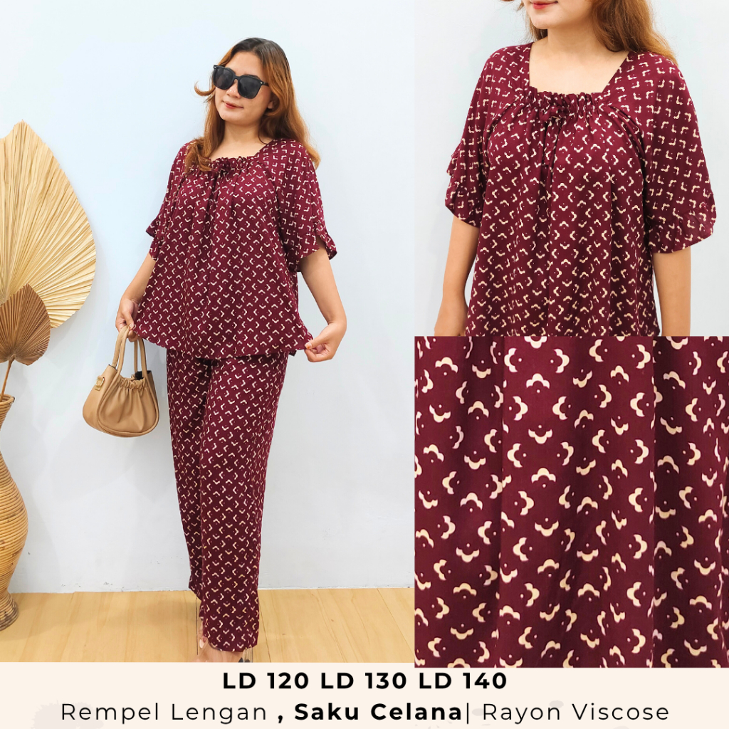 Set Tania Setelan JUMBO SIZE Celana LD 120 LD 130 LD 140 BuMiL Freindly Oriani Julia OneSet Baju Tid