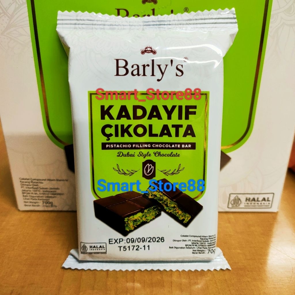 

BARYLS DUBAI STYLE CHOCOLATE BAR 70GR KADAYIF CIKOLATA PISTACHIO FILLING CHOCO