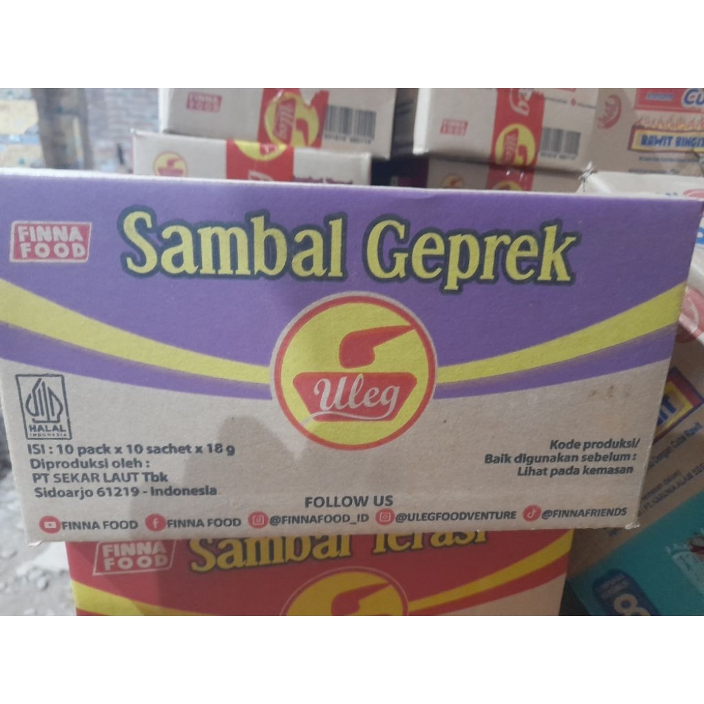 

Sambal uleg geprek 1 dus isi 10 renceng