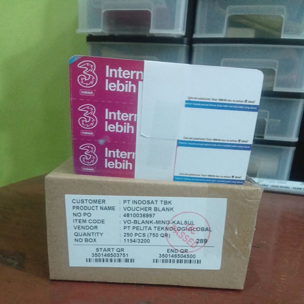 [TERMURAH] Voucher Kosong tri 750 SN