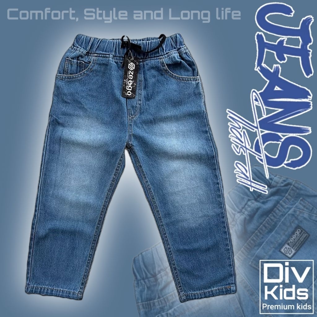 CELANA PANJANG JEANS ANAK 4 - 12 Tahun CELANA DENIM ANAK LAKI LAKI DAN PEREMPUAN JEANS BIRU PANJANG 