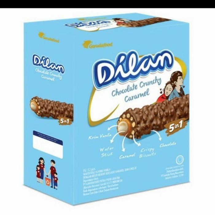 

Dilan Chocolate Crunchy Caramel 1 Box isi 12 sachet