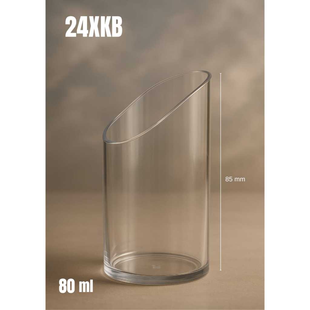 Cup Puding / Gelas Jelly dessert bentuk diagonal 80 ml - 24XKB